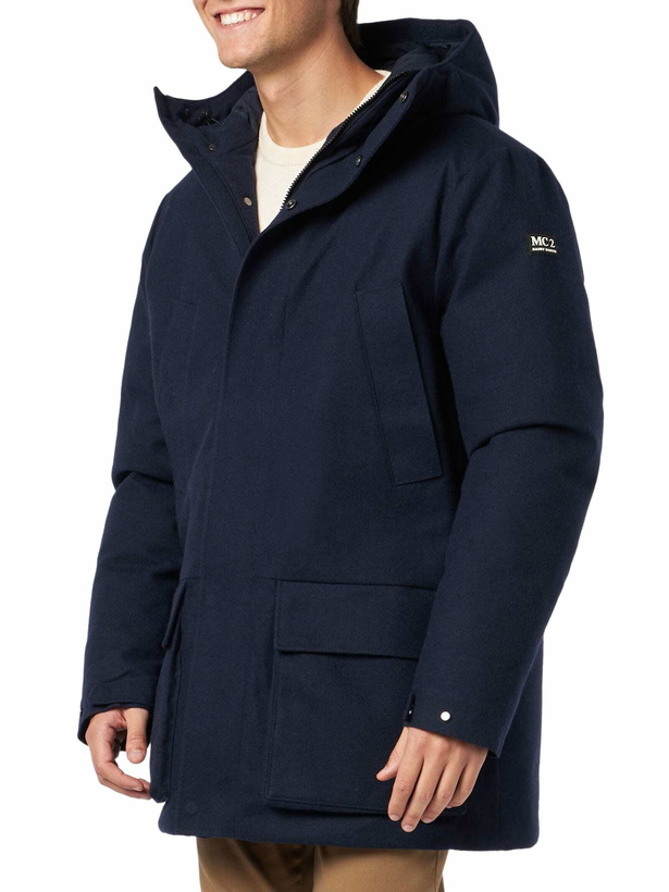 Photo: MC2 Saint Barth Man Navy Blue Hooded Parka Jacket Voyager