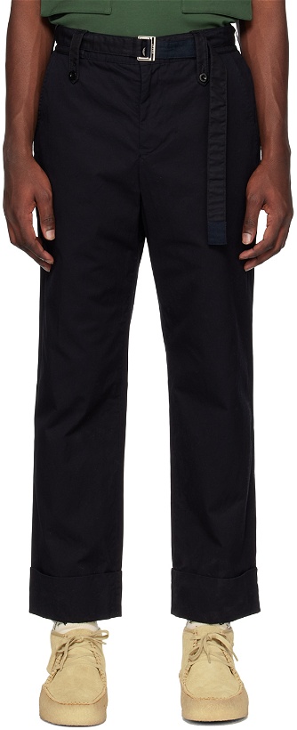 Photo: sacai Navy Belted Trousers