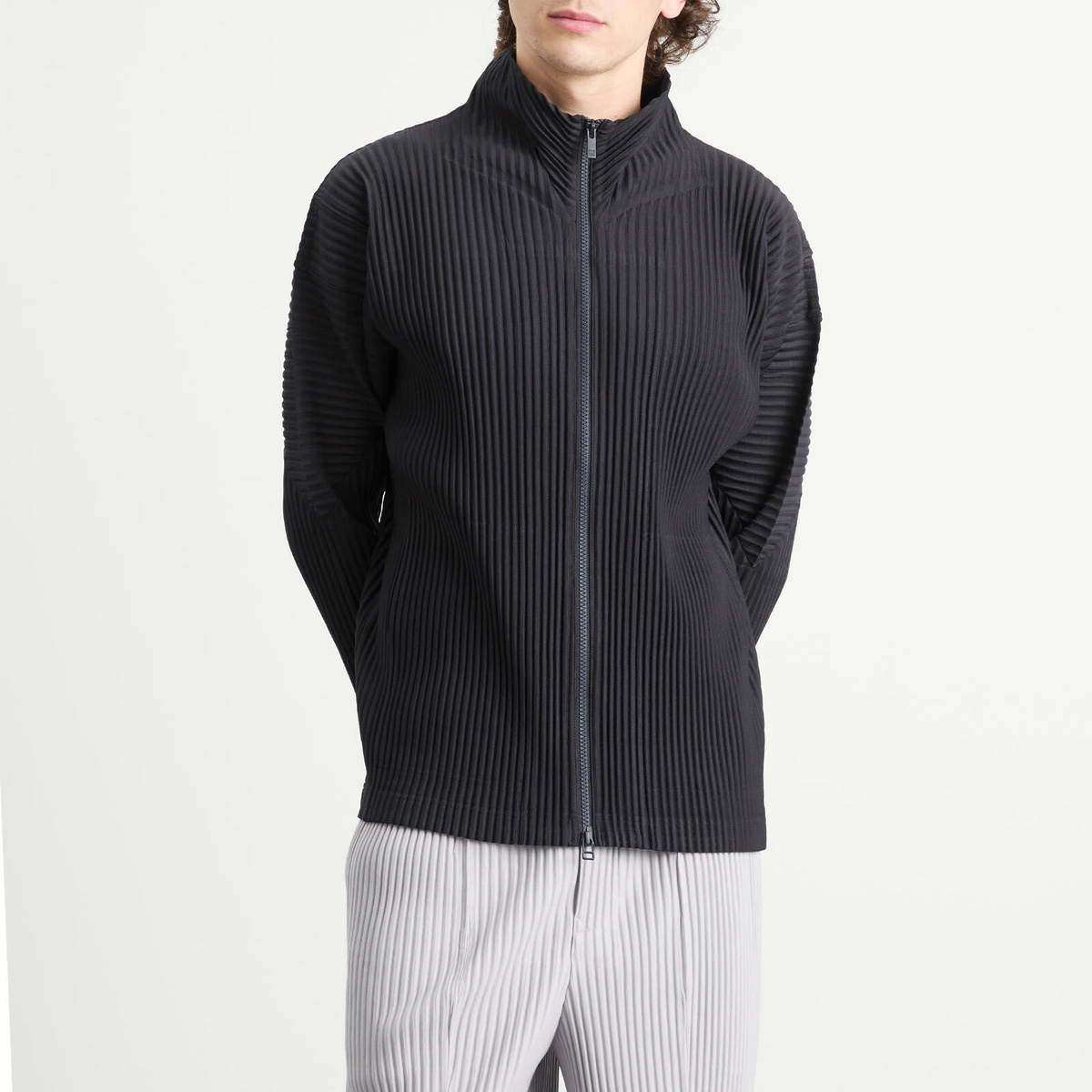 Homme Plissé Issey Miyake Men's Homme Plissé Zip Up Cardigan