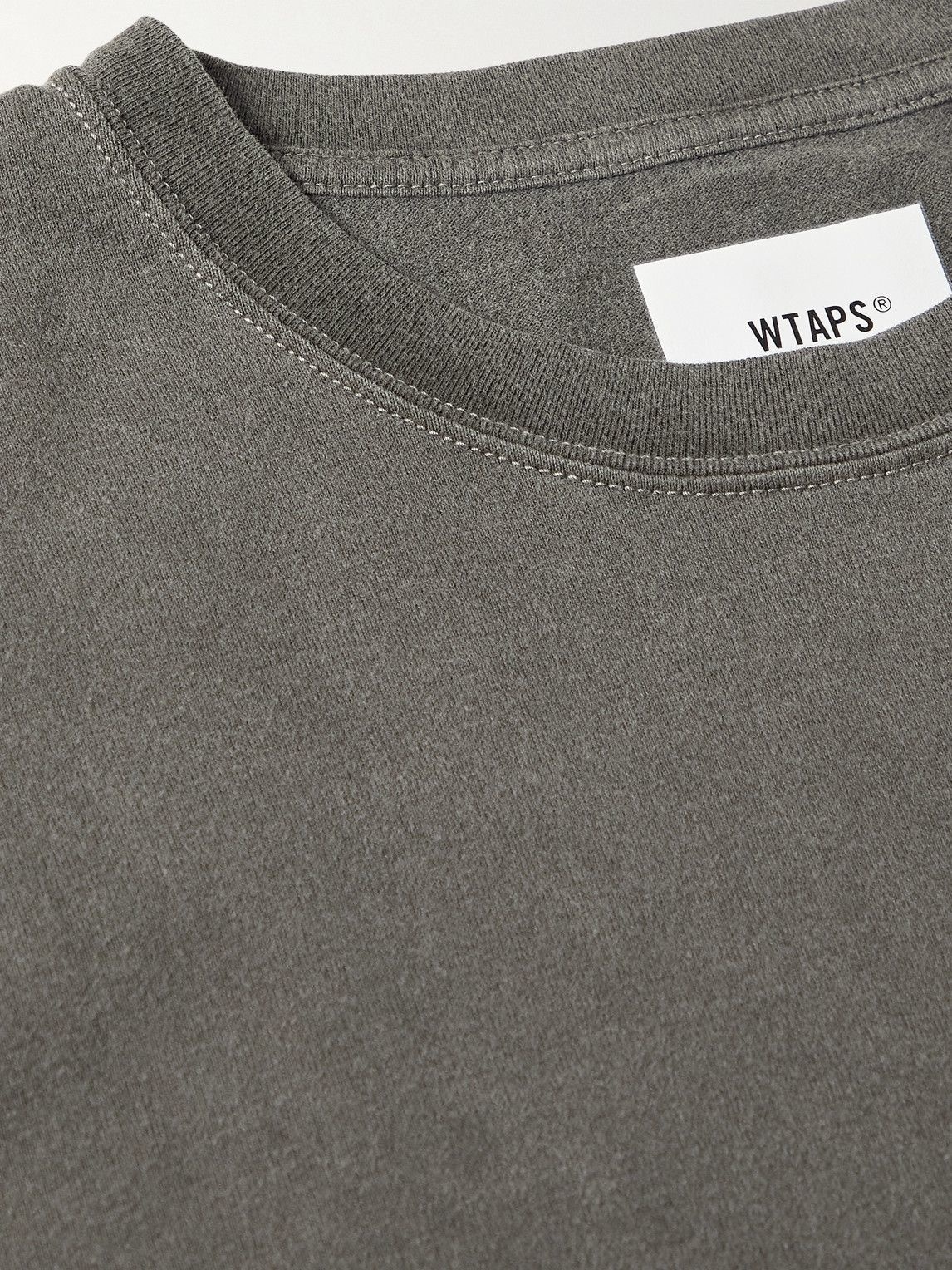 WTAPS - Blank Logo-Appliquéd Garment-Dyed Cotton-Jersey T-Shirt