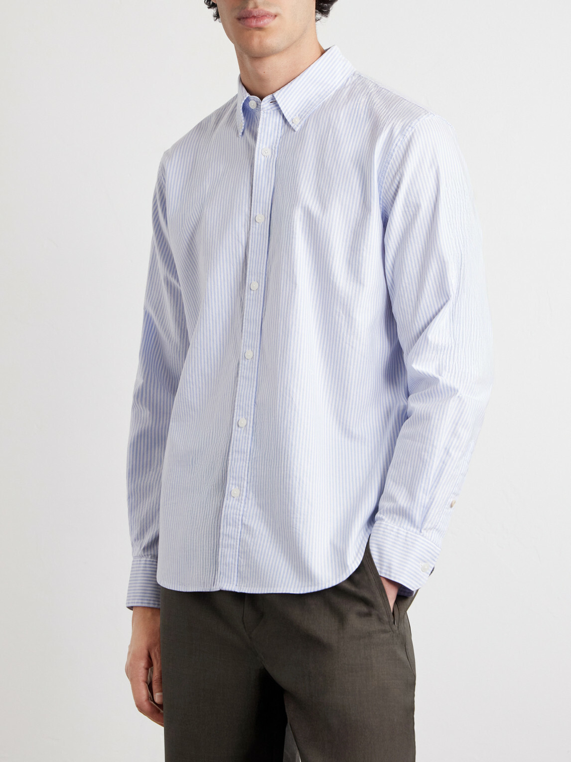 Rag & Bone - Button-Down Collar Cotton-Poplin Shirt - Blue