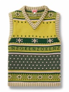 KENZO - Textured Fair Isle Wool-Jacquard Sweater Vest - Yellow