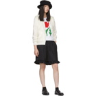 Comme des Garcons Girl Off-White Faux-Fur Panel Hoodie