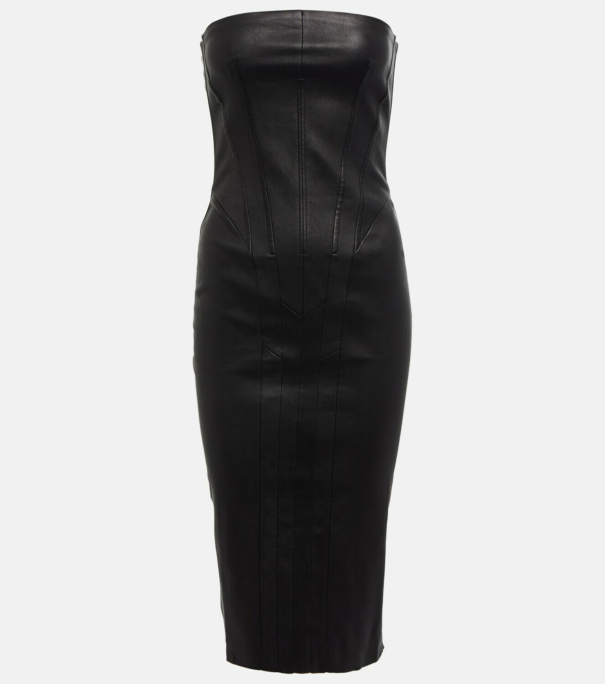 Stouls Gio strapless leather midi dress Stouls