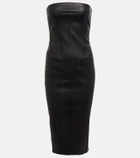 Stouls Gio strapless leather midi dress