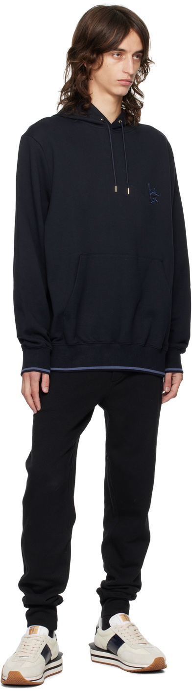 Paul Smith Navy Embroidered Logo Hoodie