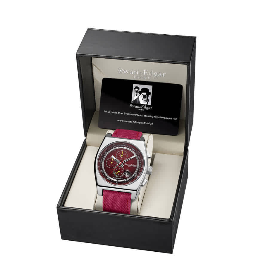 Swan & Edgar Retro Racer Automatic Red Dial Mens Watch SE01221