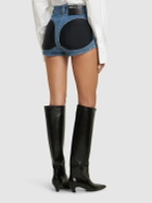 MUGLER Cotton Denim Shorts