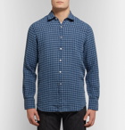 Canali - Checked Linen Shirt - Men - Blue