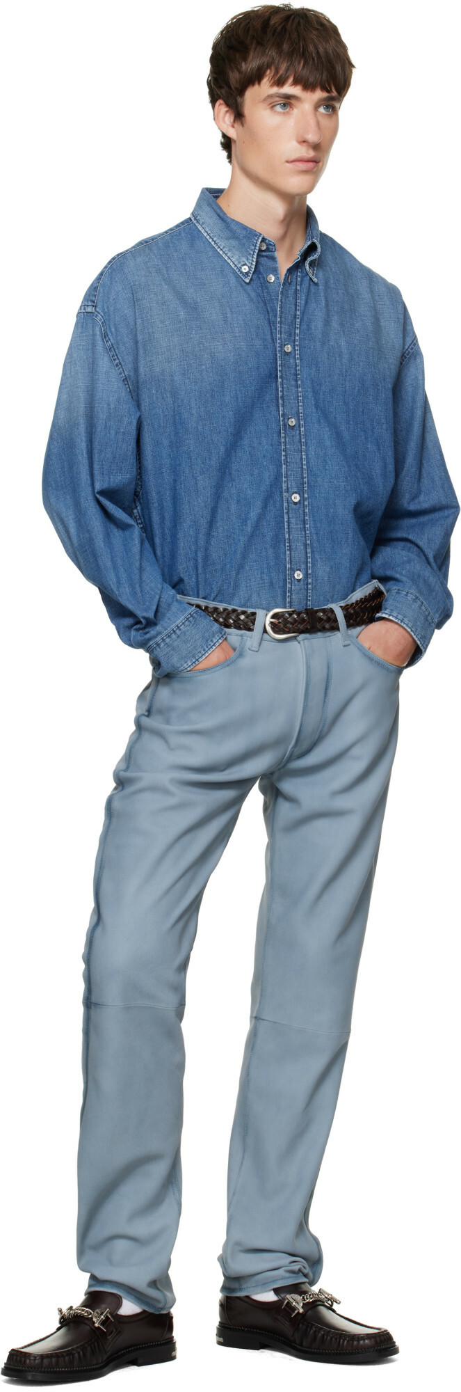 Acne Studios Blue 1979 Suede Trousers