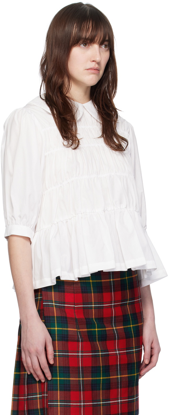 Comme des Garçons Girl White Shirred Blouse