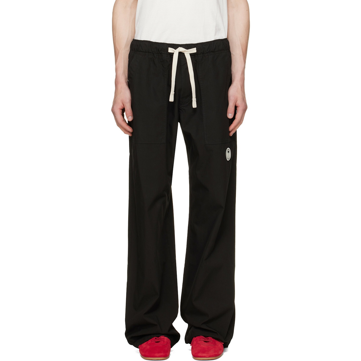 Palm Angels Black Tree Logo Loose Trousers