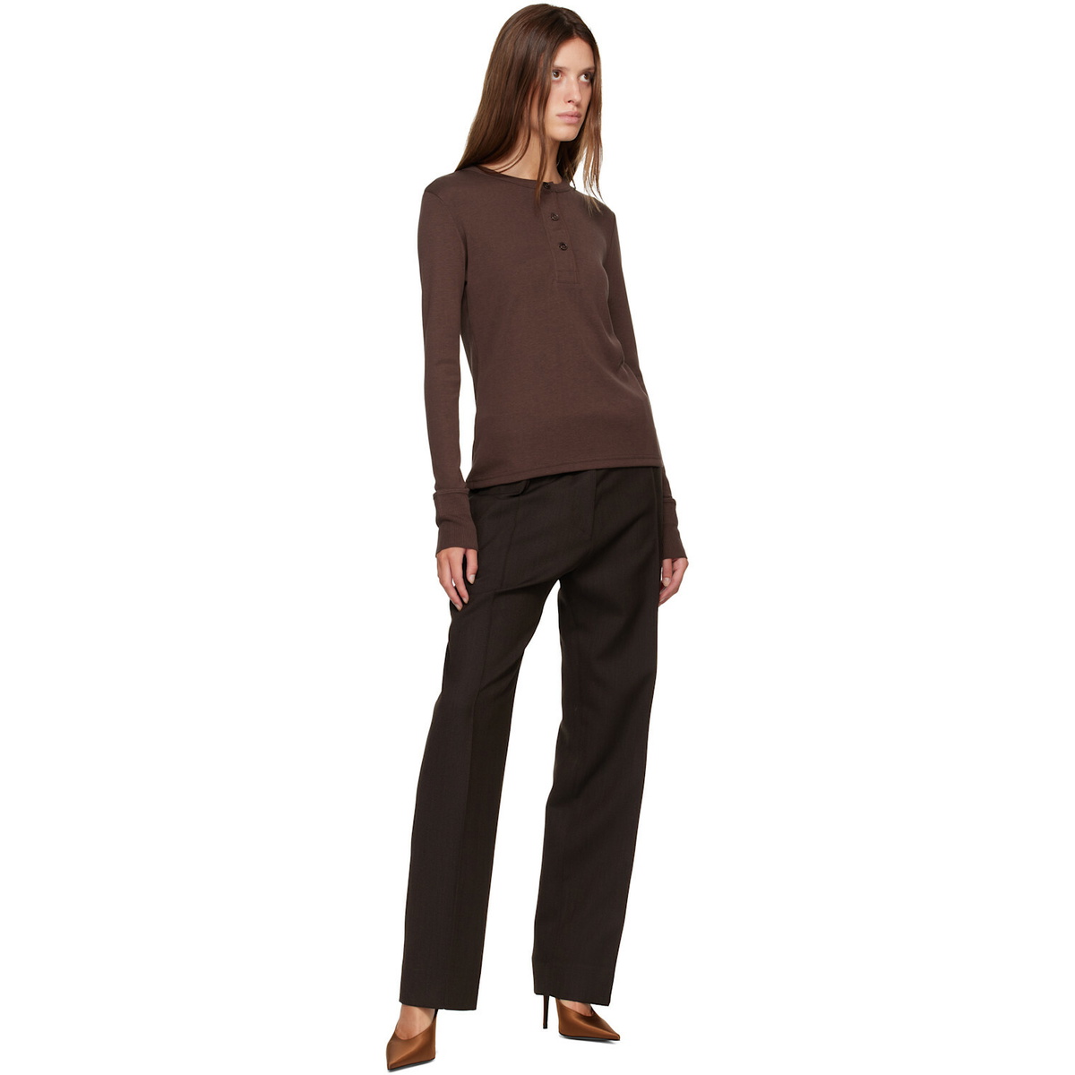 Studio Nicholson Brown Quarte Tailored Trousers