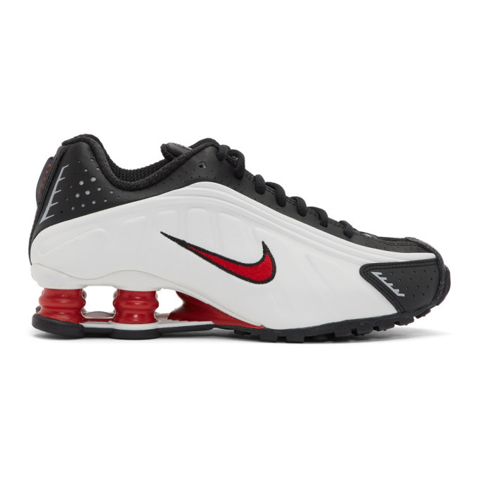 Nike Black and White Shox R4 Sneakers