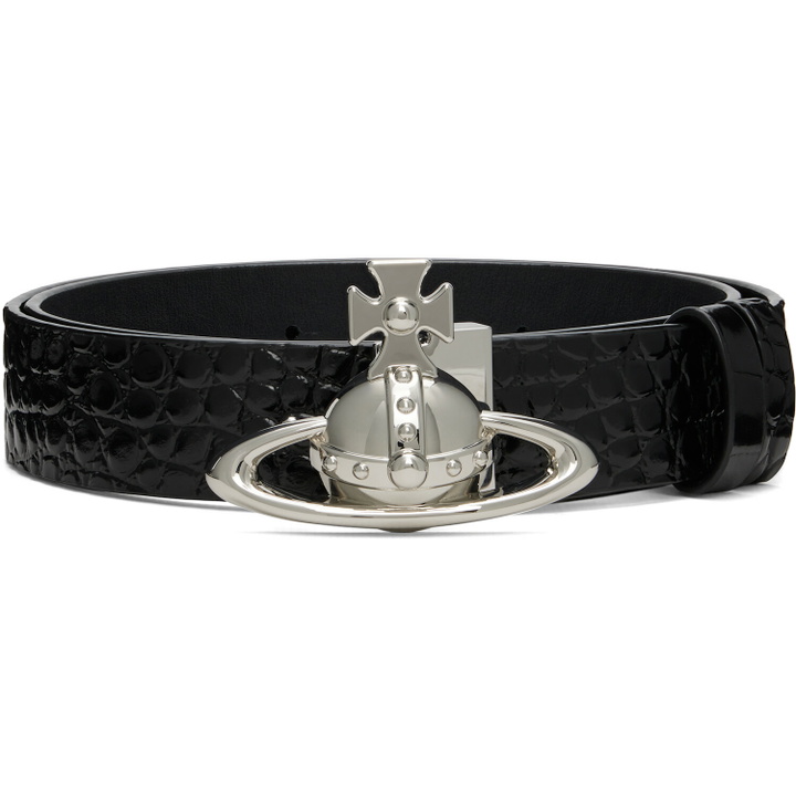 Photo: Vivienne Westwood Black Orb Buckle Croc Leather Belt