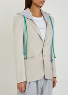 Bettter Layered Hooded Wool-bend Blazer Grey