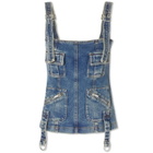 Blumarine Women's Denim Cargo Top in Allure