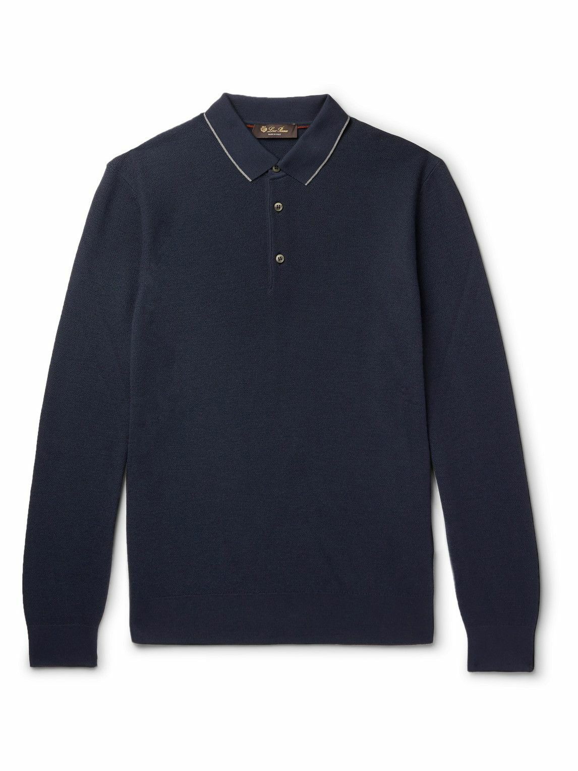Loro Piana - Contrast-Tipped Wool and Cashmere-Blend Piqué Polo Shirt ...
