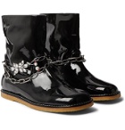 Loewe - Chain-Embellished Patent-Leather Boots - Black