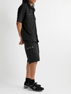 WTAPS - Straight-Leg Logo-Appliquéd Cotton-Blend Cargo Shorts - Black
