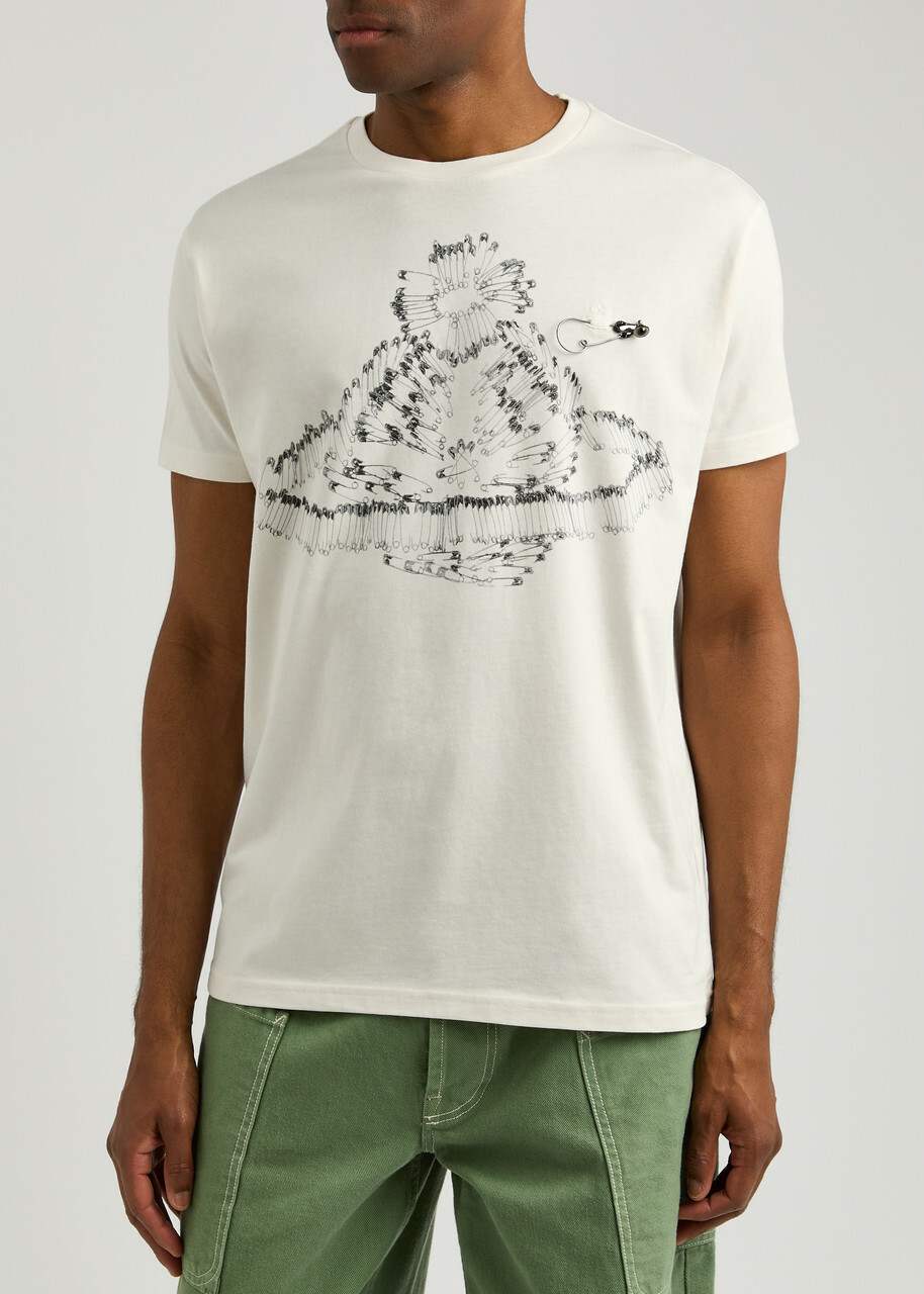 Vivienne Westwood Safety Pin-print Cotton T-shirt White