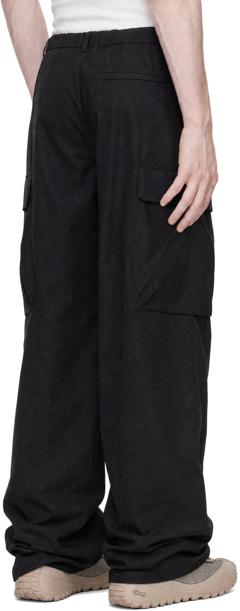 Moncler Black Logo Zip Cargo Pants