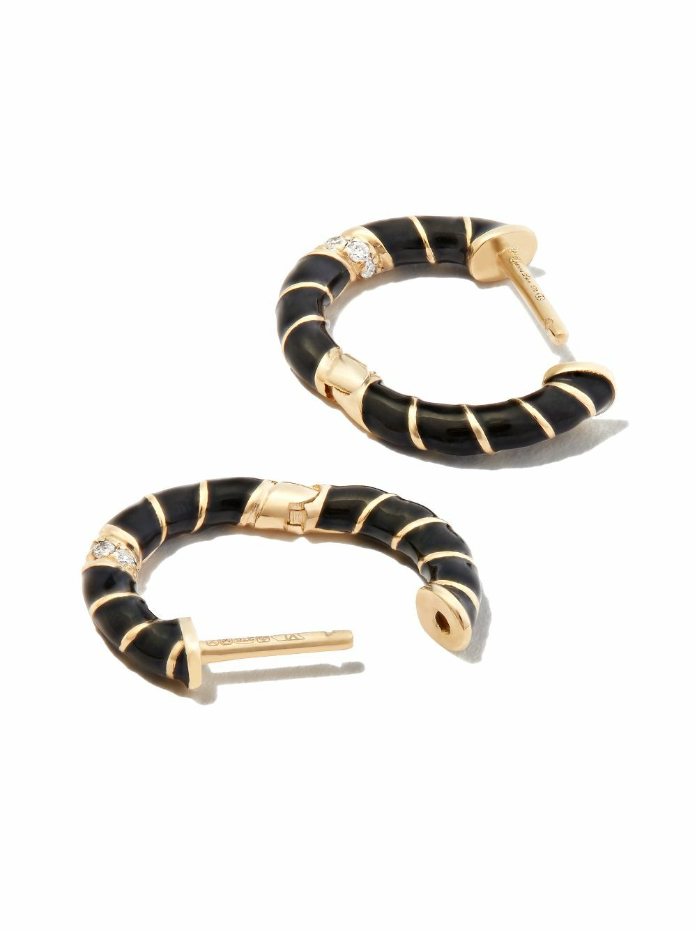 Yvonne Léon 9K Yellow Gold Mini Torsade Diamond Hoop Earrings