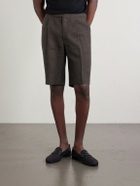 De Petrillo - Straight-Leg Linen Shorts - Brown