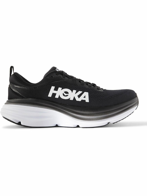 Photo: Hoka One One - Bondi 8 Rubber-Trimmed Mesh Running Sneakers - Black
