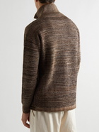 Barena - Ribbed Wool Zip-Up Sweater - Brown