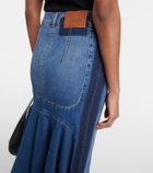 Alexander McQueen Kickback denim midi skirt