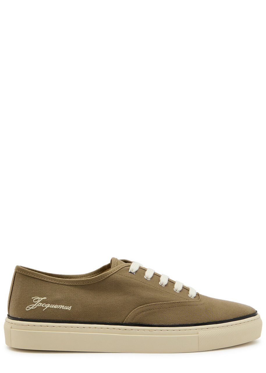 Jacquemus Les Fefe Logo-embroidered Canvas Sneakers Khaki