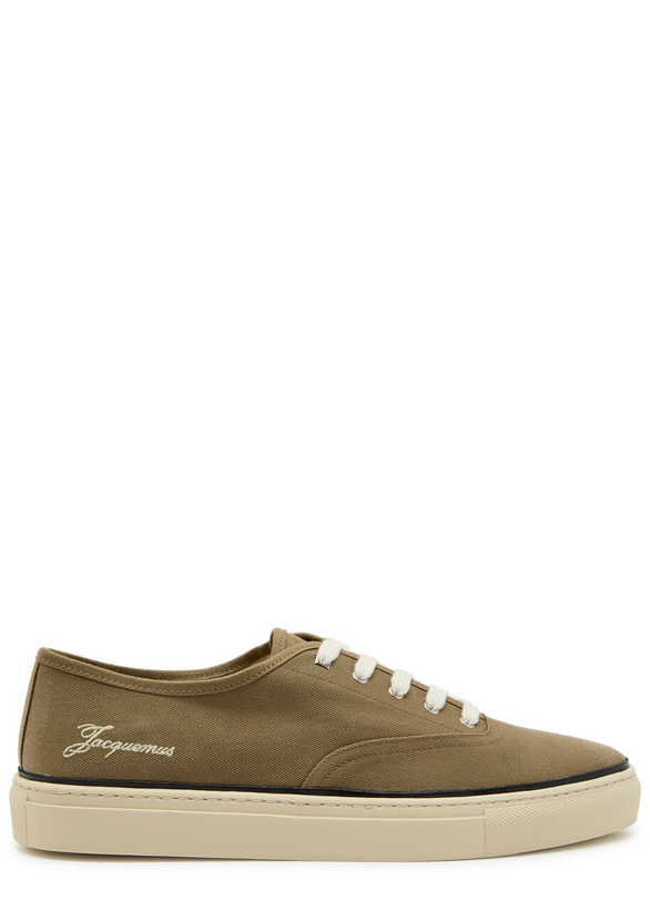 Photo: Jacquemus Les Fefe Logo-embroidered Canvas Sneakers Khaki