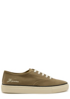 Jacquemus Les Fefe Logo-embroidered Canvas Sneakers Khaki
