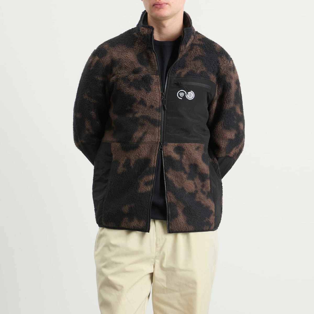 Purple Mountain Observatory Men's Borg Sherpa Fleece Jacket in Tie Dye