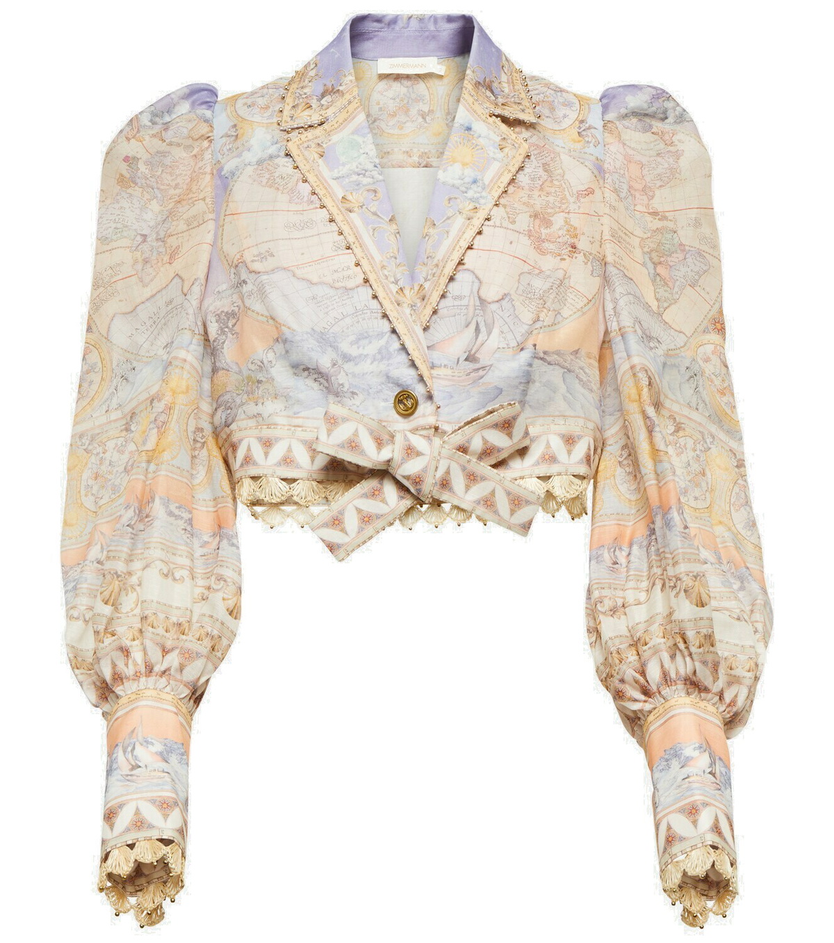 Zimmermann - High Tide printed cropped shirt Zimmermann