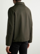 Yves Salomon - Leather-Trimmed Woven Jacket - Green