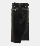 Alexander McQueen Leather midi skirt