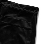 Monitaly - Black Pleated Velvet Drawstring Trousers - Black