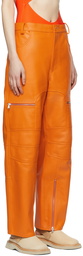 Jacquemus Orange 'Le Cargo Aranciu' Lambskin Pants