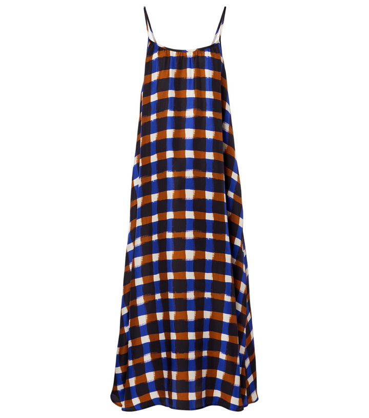Photo: Asceno Napoli checked silk twill maxi dress