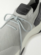 Berluti - Shadow Scritto Venezia Leather-Trimmed Stretch-Knit Sneakers - Gray