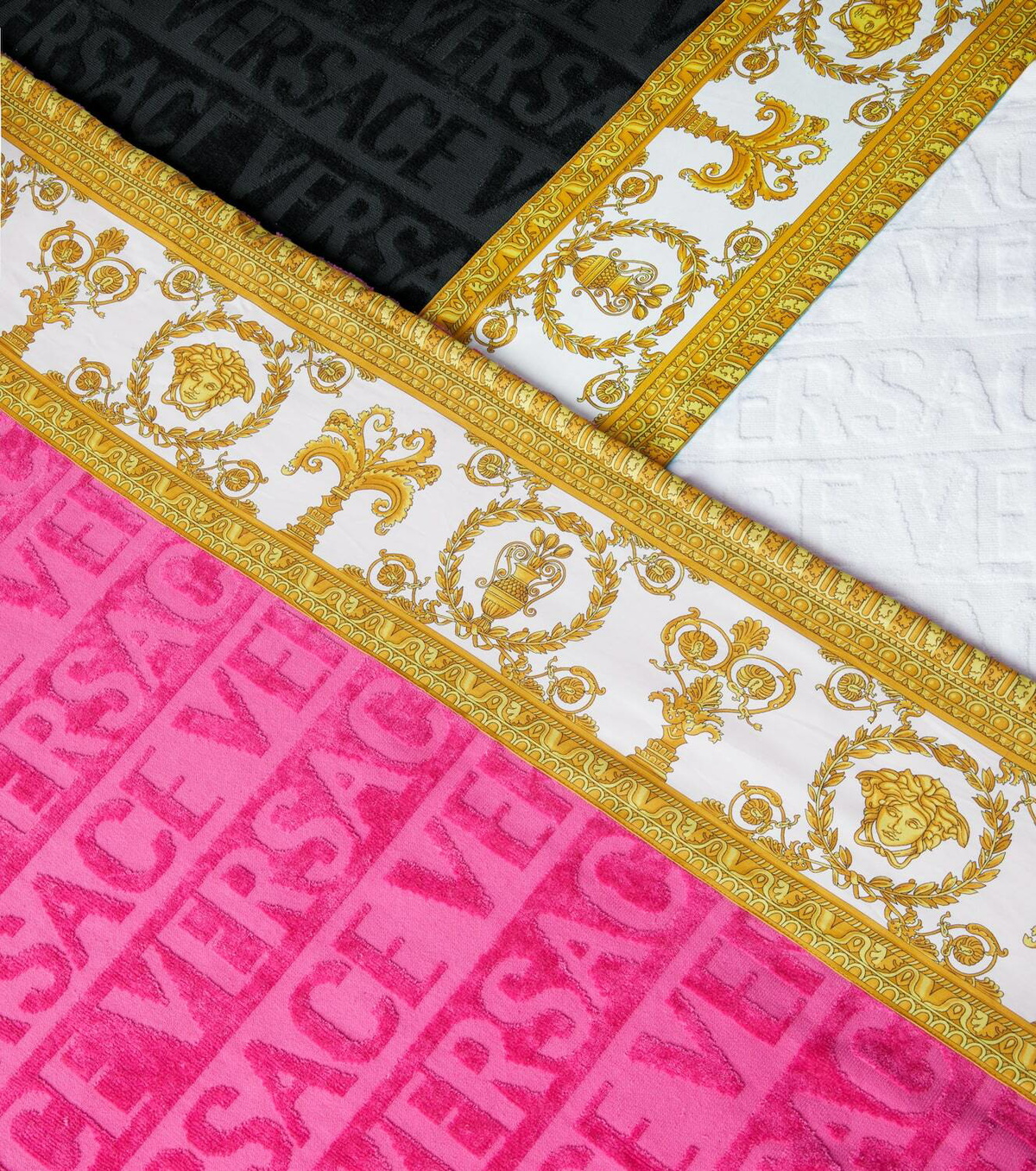 Versace Home I Love Baroque cotton terry beach towel
