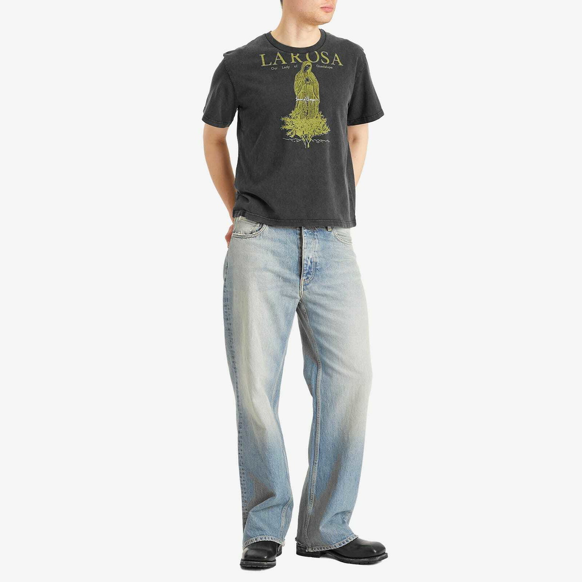 Second/Layer Men's La Rosa Baggy Baby T-Shirt in Black Second/Layer