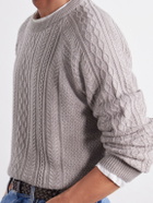 Begg & Co - Maytime Cable-Knit Cashmere-Blend Sweater - Neutrals
