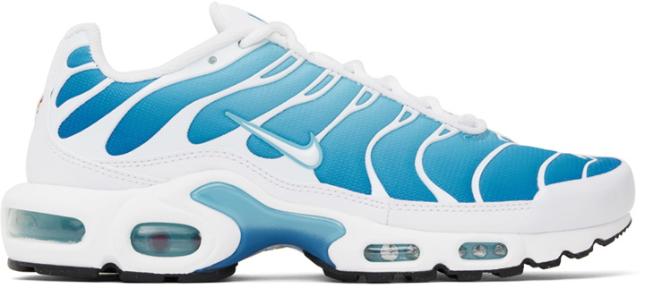 Photo: Nike White & Blue Air Max Plus Sneakers