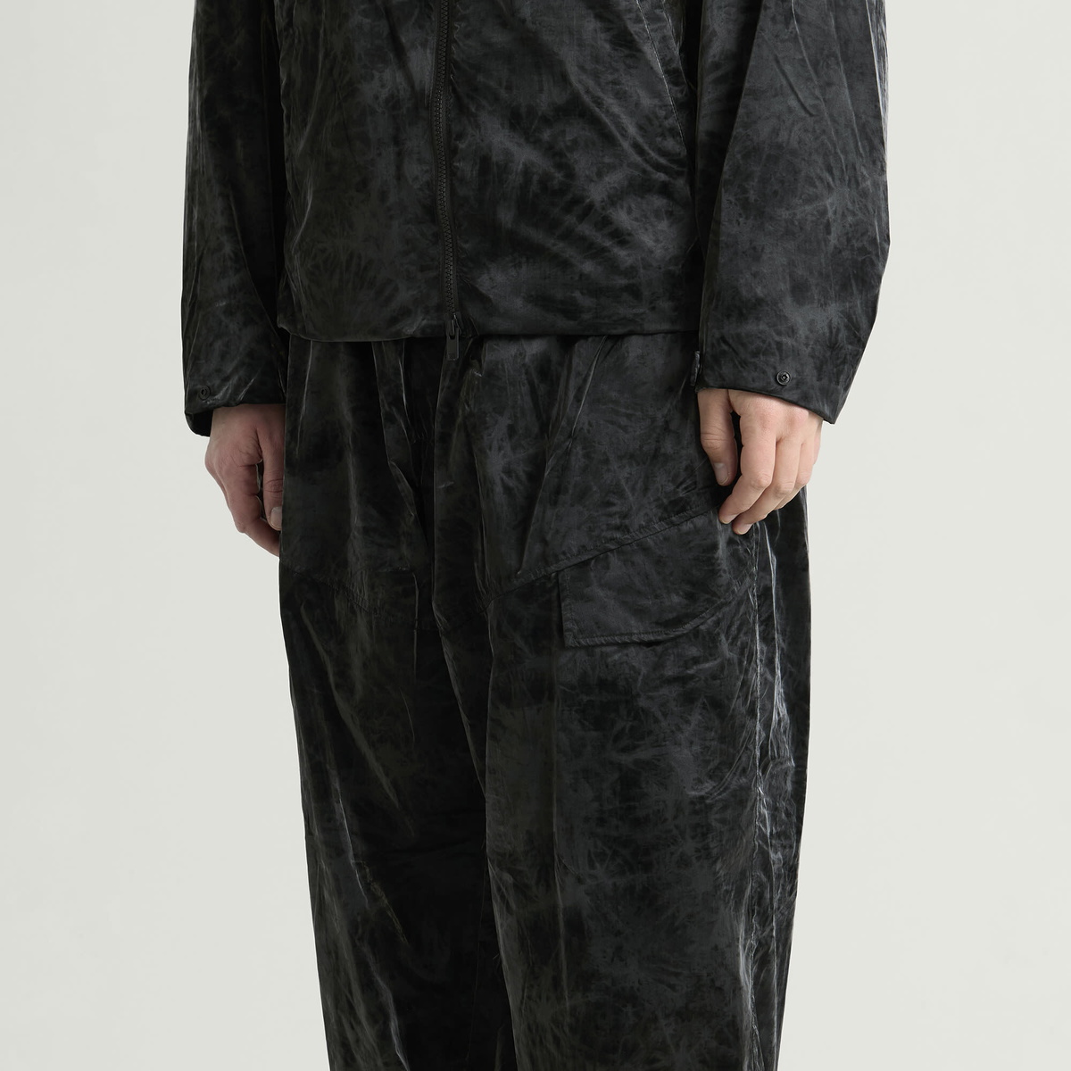 Y-3 Men's Marble Nylon Tapered Pant in Black