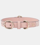Gucci GG leather-trimmed dog collar