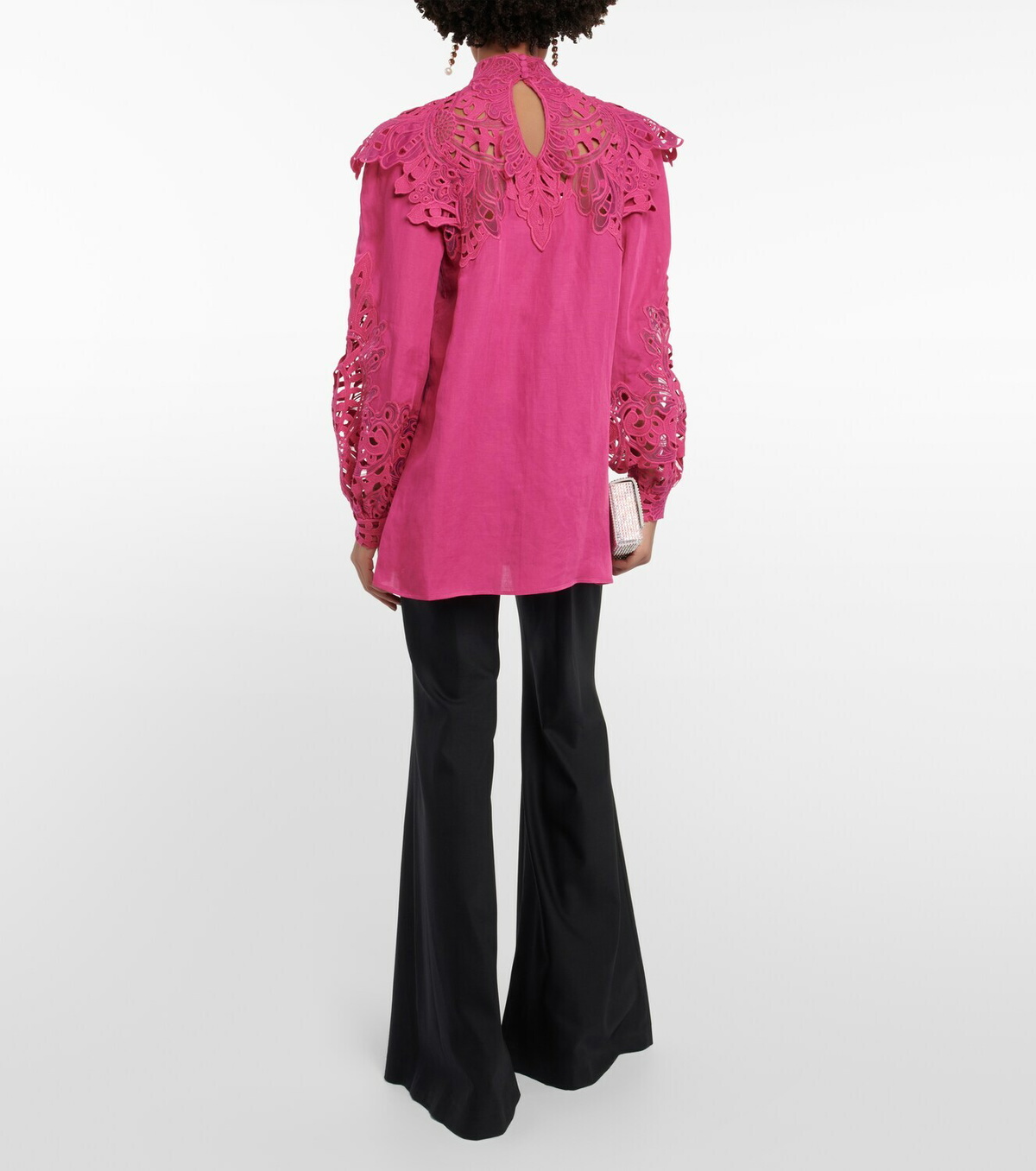 Costarellos Mika broderie anglaise linen-blend blouse