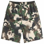 A Bathing Ape Men's Map Camo Regular Fit Beach Shorts in Green